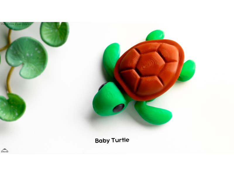 Bebé Tortuga Kawaii - Llavero o Figura Decorativa | Zou3D