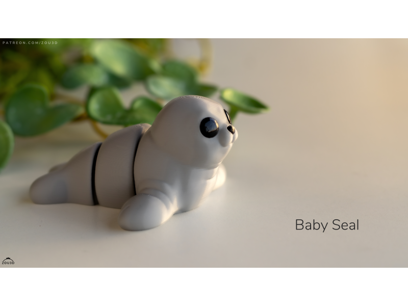 Bebé Foca Kawaii - Llavero o Figura Decorativa | Zou3D